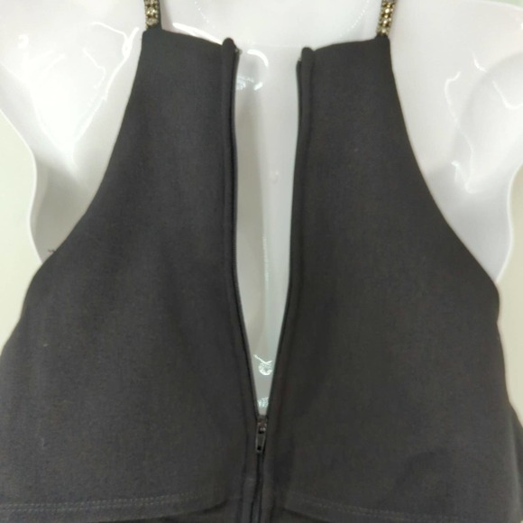 Speechless Rhinestone Straps Halter Neck Maxi Black Dress Size 3 (XS) - Picture 8 of 14
